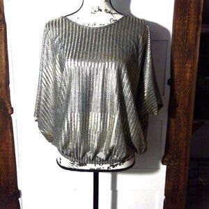 Espresso Women's Gold Bubble Shirt Shimmery Silver with Gold